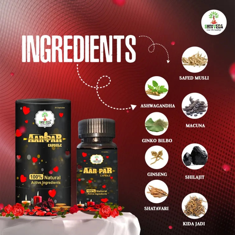 Aar-Par Energy Booster 20 Capsules – 100% Natural Ayurvedic Energy Supplement | Shivveda Ayurveda