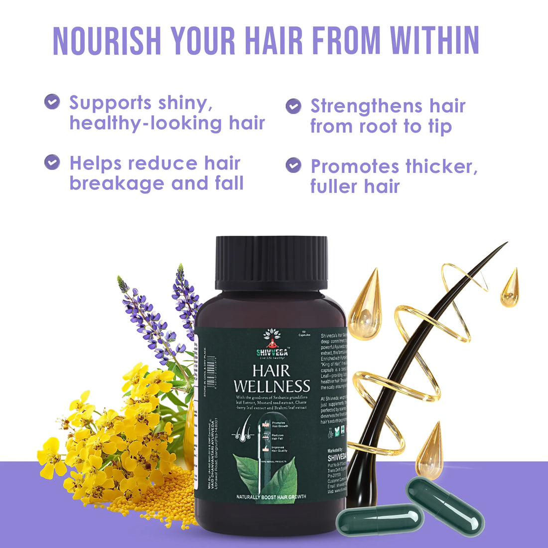Shivveda Hair Wellness – Natural Hair Growth and Care Supplement