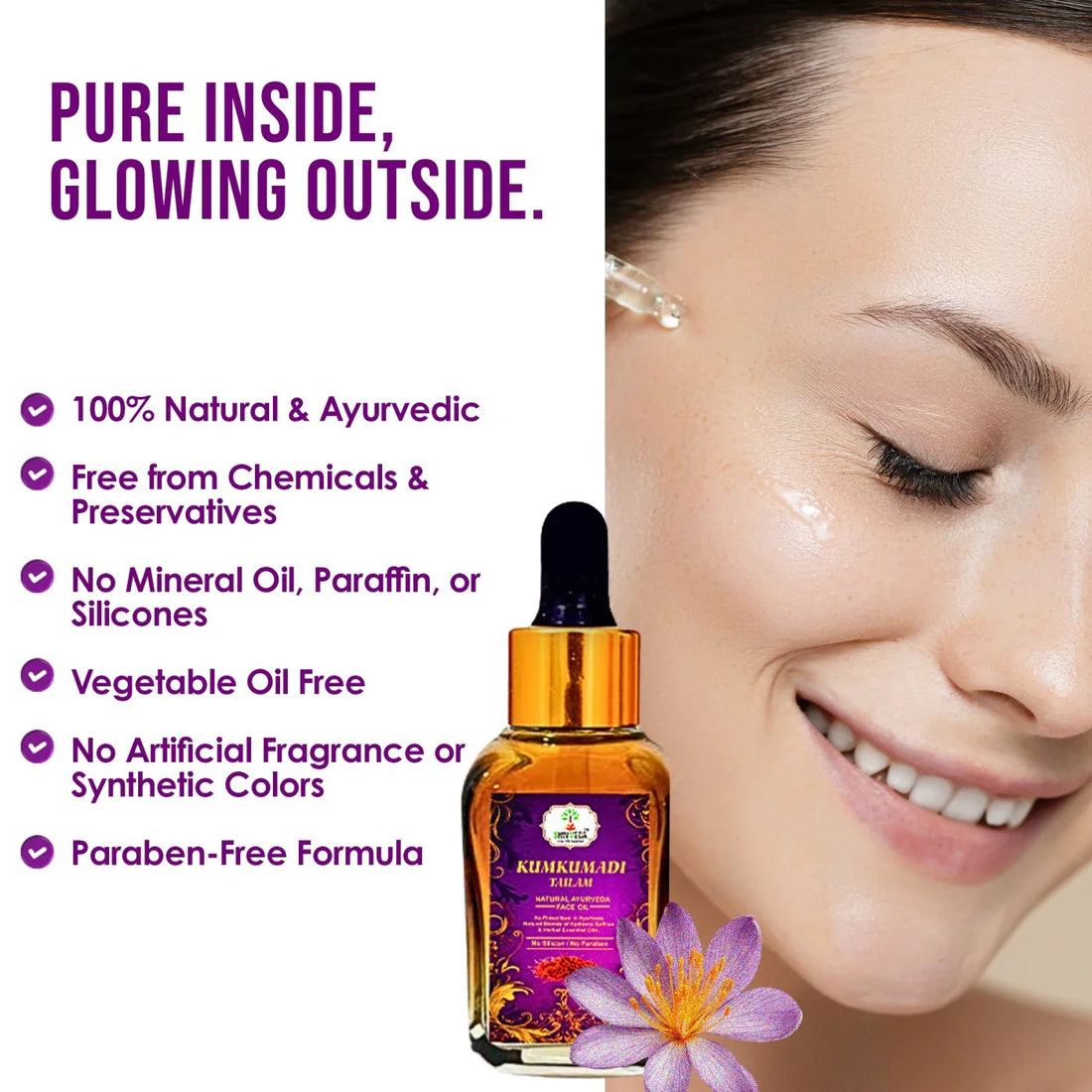 Kumkumadi Tailam Face Oil  – Natural Ayurvedic Face Oil for Glowing Skin