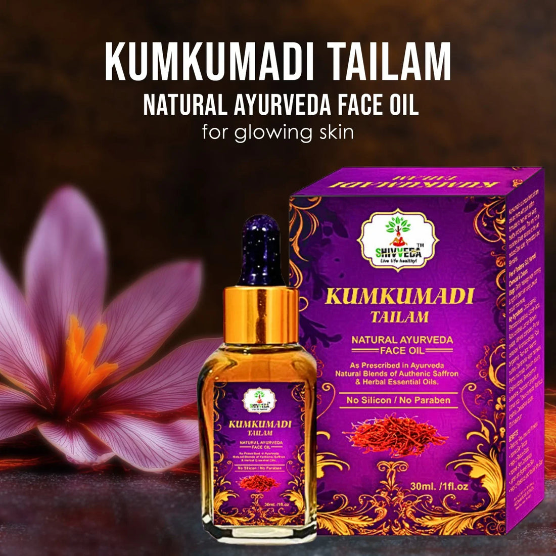 Kumkumadi Tailam Face Oil  – Natural Ayurvedic Face Oil for Glowing Skin