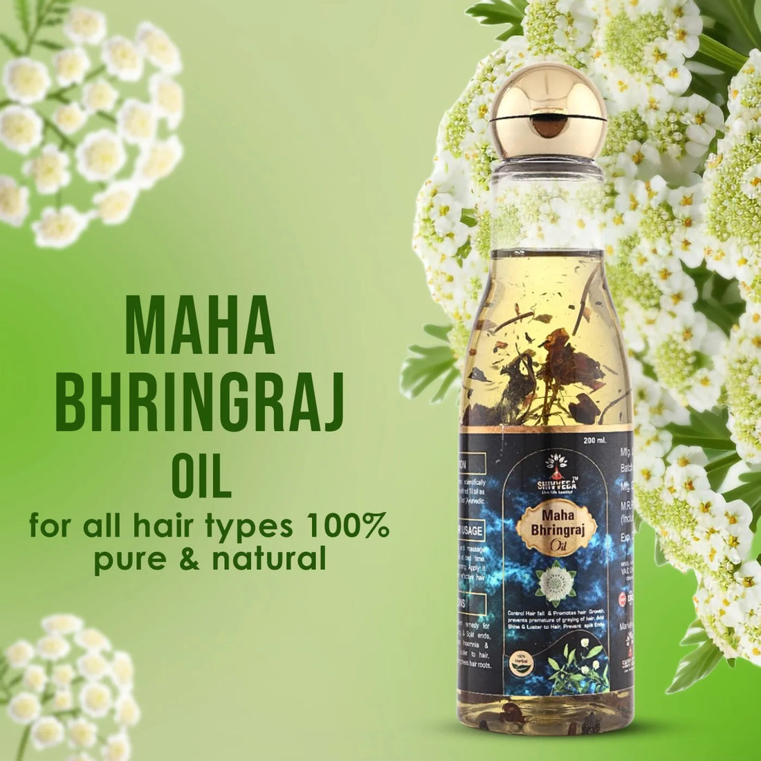 Maha Bhringraj Hair Oil - Ayurvedic Solution for Hair Fall, Hair Growth, and Scalp Nourishment