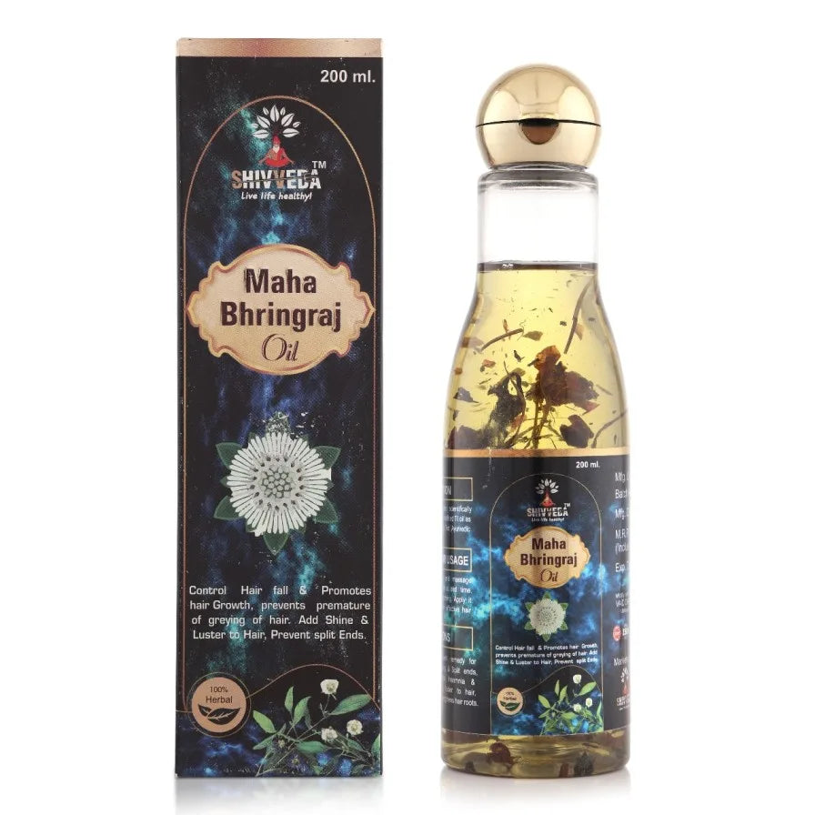Maha Bhringraj Hair Oil - Ayurvedic Solution for Hair Fall, Hair Growth, and Scalp Nourishment